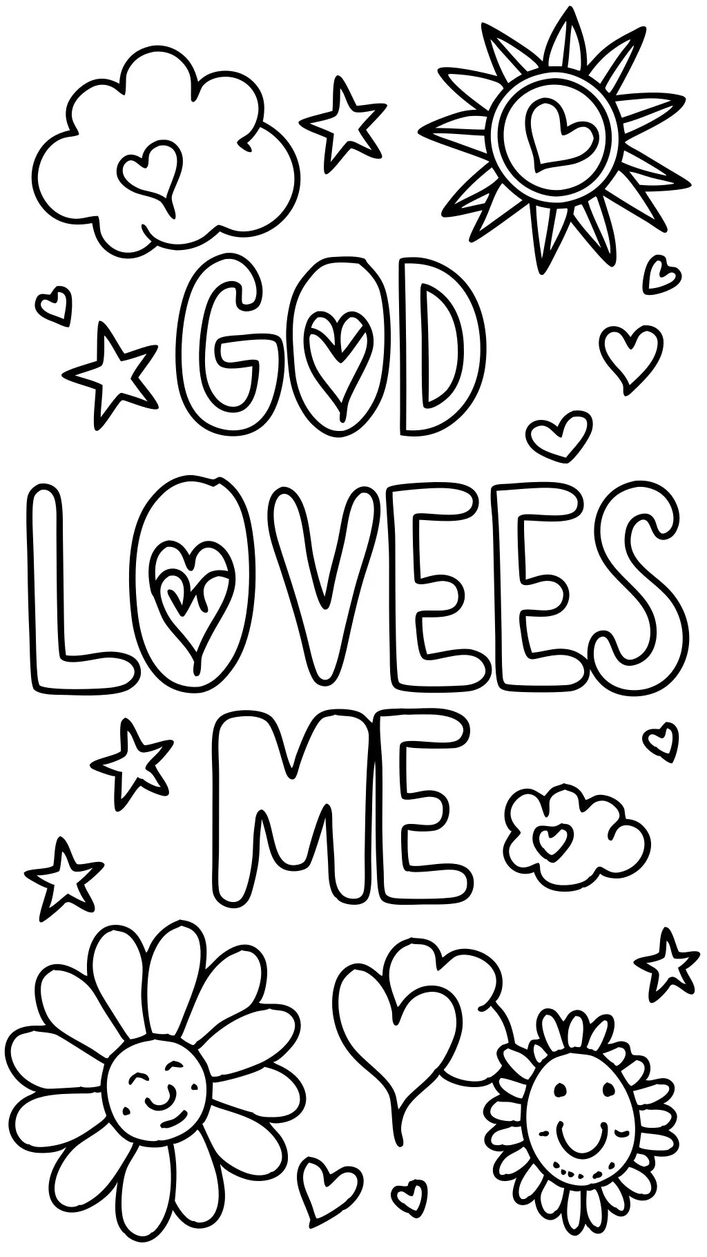 god loves me coloring page